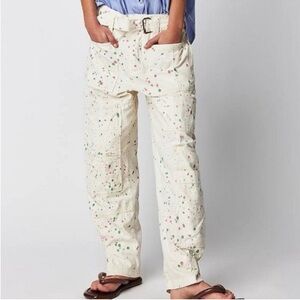Free People **RARE** Splattered Painter Pants - We The Free Barrel Moxie